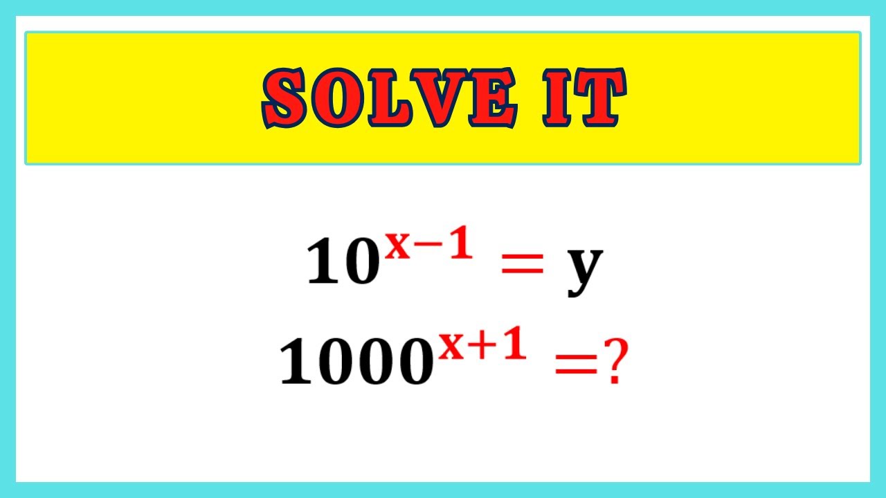 Nice Math Algebra problem |Can You Solve This problem? - YouTube