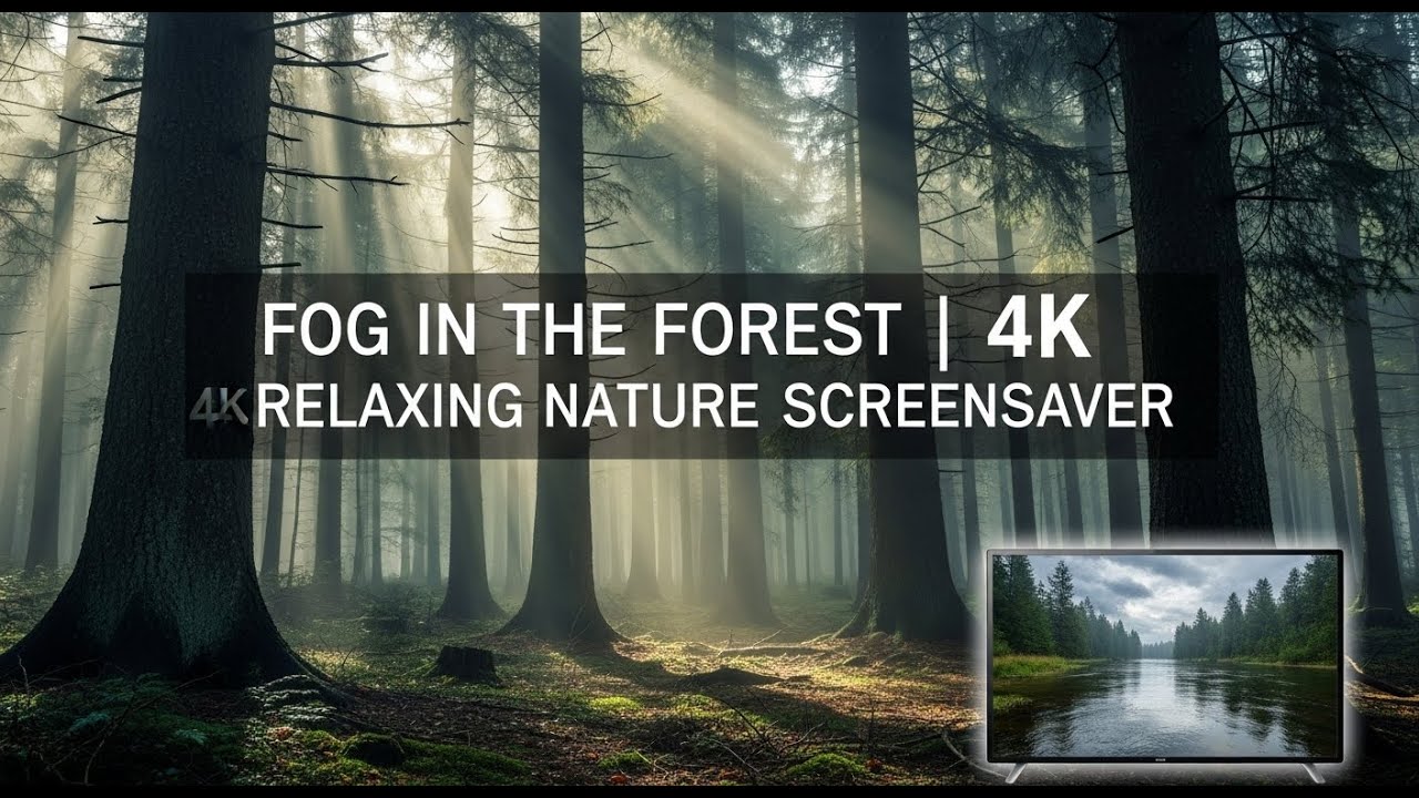 Fog in the Forest  | 4K Relaxing Nature Screensaverr