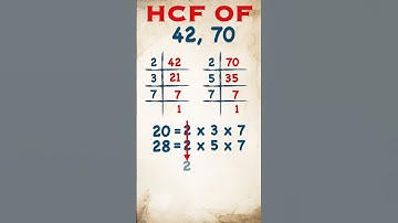 HCF of 42 and 70 / #shorts #short #hcf #viral #hcf_lcm Public Maths #publicmaths #math #fractions
