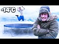 WE PUT A TRAMPOLINE ON A GIANT FROZEN LAKE!