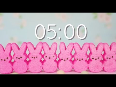 5 Minute Countdown Timer | Easter | Peeps | Silent with ending sound