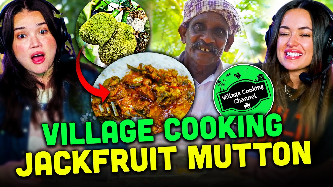 Village cooking channel: “Raw Jackfruit Mutton Gravy Cooking in Village” REACTION!