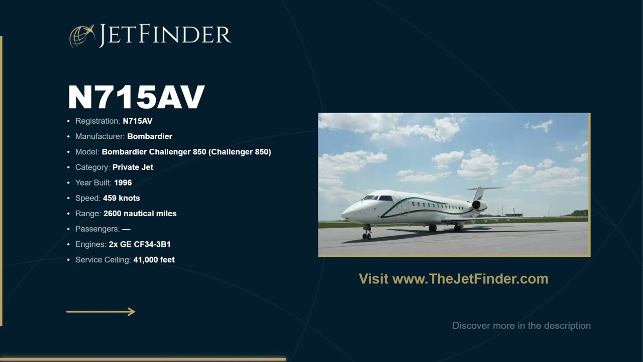N715AV Bombardier Challenger 850 | Specs, Owner & History - YouTube
