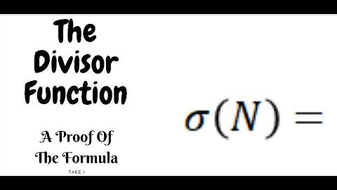 The Divisor Function - An Intro