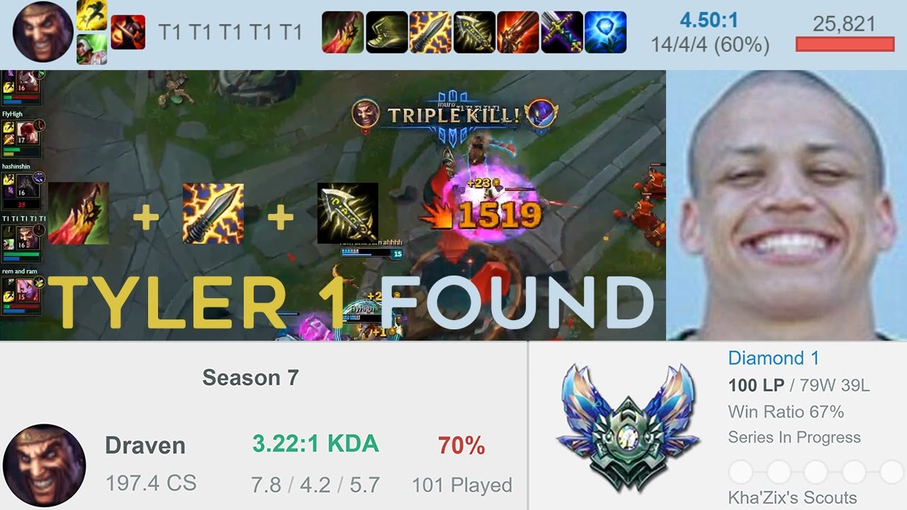 Tyler1 Legendary Diamond Game with New Draven Build - YouTube