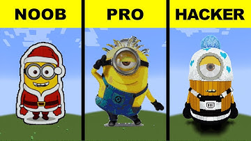 Pixel Art : NOOB vs PRO vs HACKER : 3D Minion in Minecraft