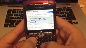 How To Erase and Wipe Data on a Blackberry 8310 via Security Options