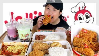 JOLLIBEE SPICY FRIED CHICKEN MUKBANG 먹방 FIRST IMPRESSIONS! | EATING SHOW