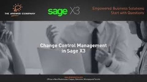 Change Control Management in Sage X3
