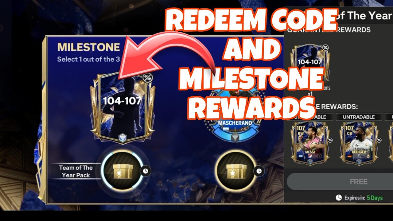 Redeem code and milestone rewards in fc mobile - YouTube