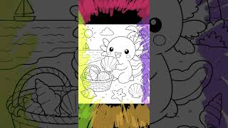 Cute Axolotl Summer Vacation Coloring Book