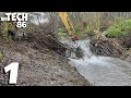 Beaver Dam Removal With Excavator - 2 Beaver Dams - New Holland Kobelco E 50.2 C (Crawler Excavator)