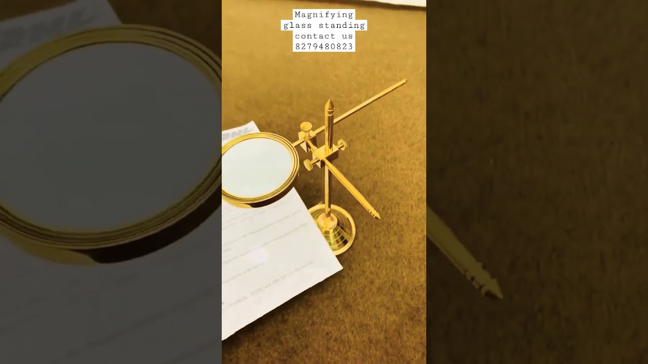 Vintage Brass Glass Adjustable Magnifying Desk Lens 3" Magnifier Office Decor 