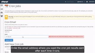 cpanel - setting up a cron job