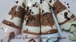 3 ingredients Ice-cream | Chocolate Vanilla Ice-cream Recipe | Ice-cream Homemade | No Machine