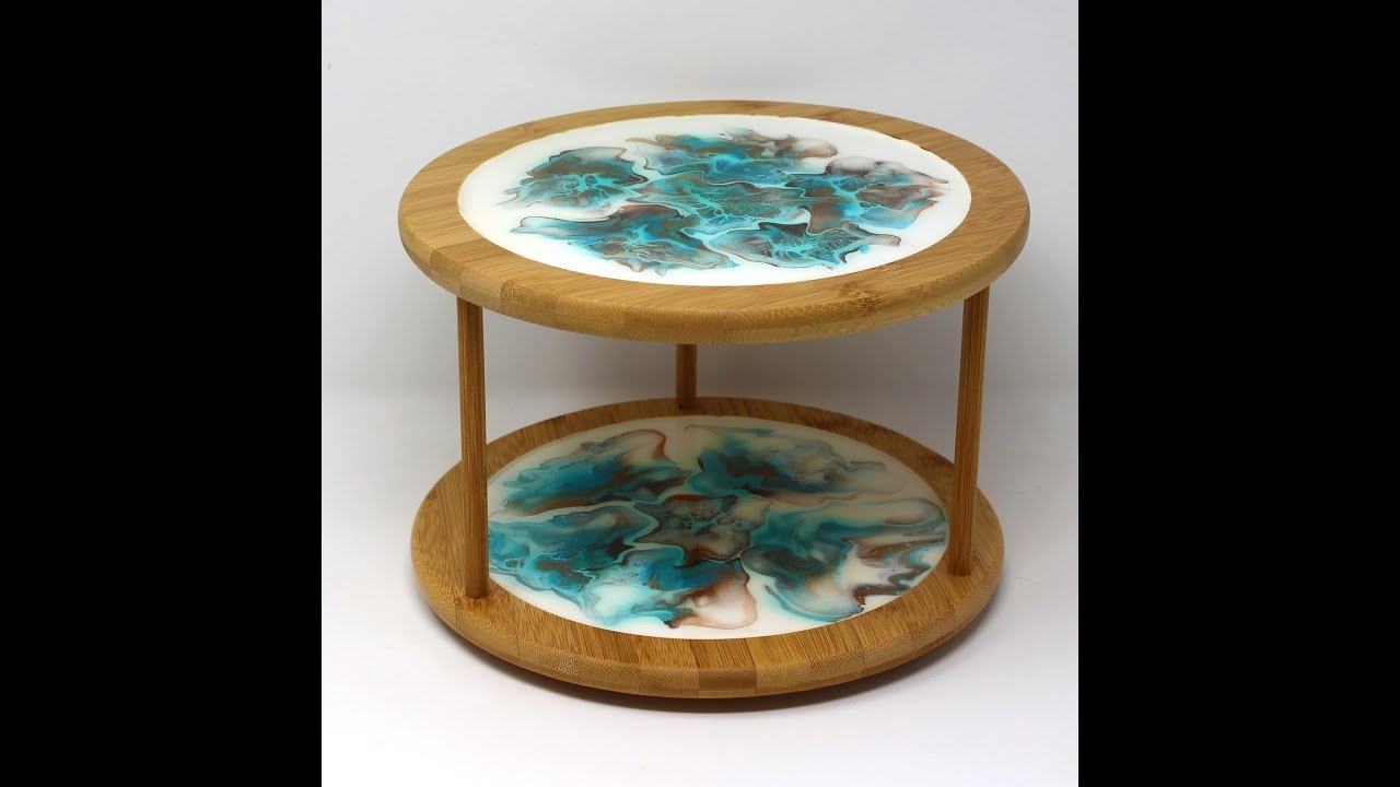 (227) Two Tiered Lazy Susan with Bloom Technique (Part 2) functional art acrylic pouring mixed media