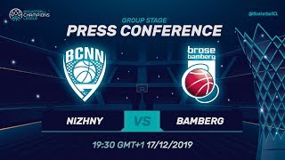 Nizhny Novgorod v Brose Bamberg - Press Conference - Basketball Champions League 2019