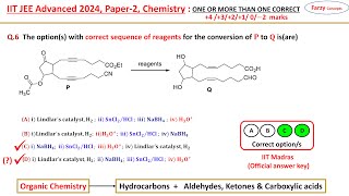 𝐐.𝟔 The option(s) with correct sequence of reagents for the conversion of P to Q is(are)