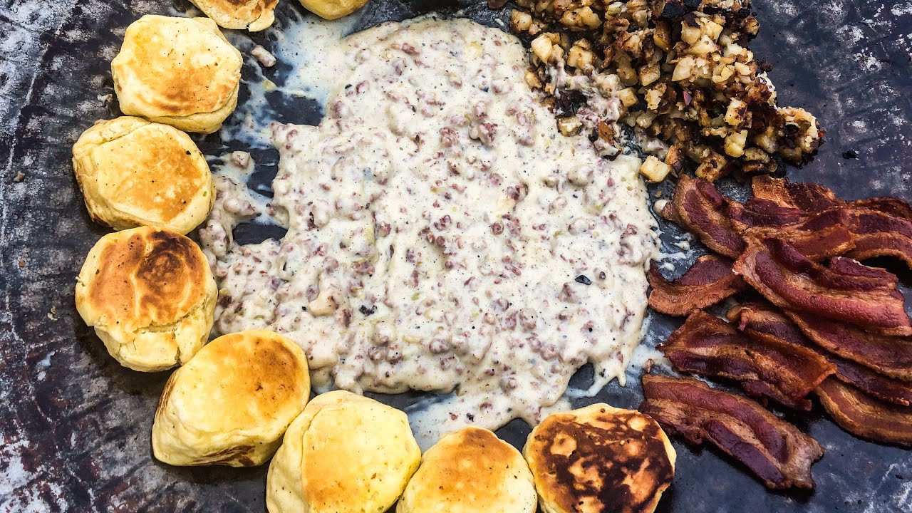 Biscuits and Green Chile Sausage Gravy All cooked on my Southwest