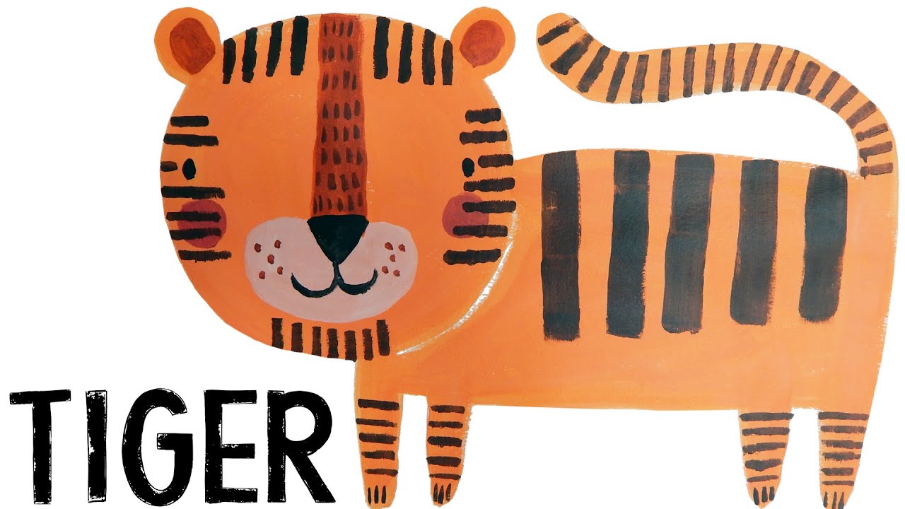 Painting For Kids [Easy Tiger Art Lesson For Children, Toddlers