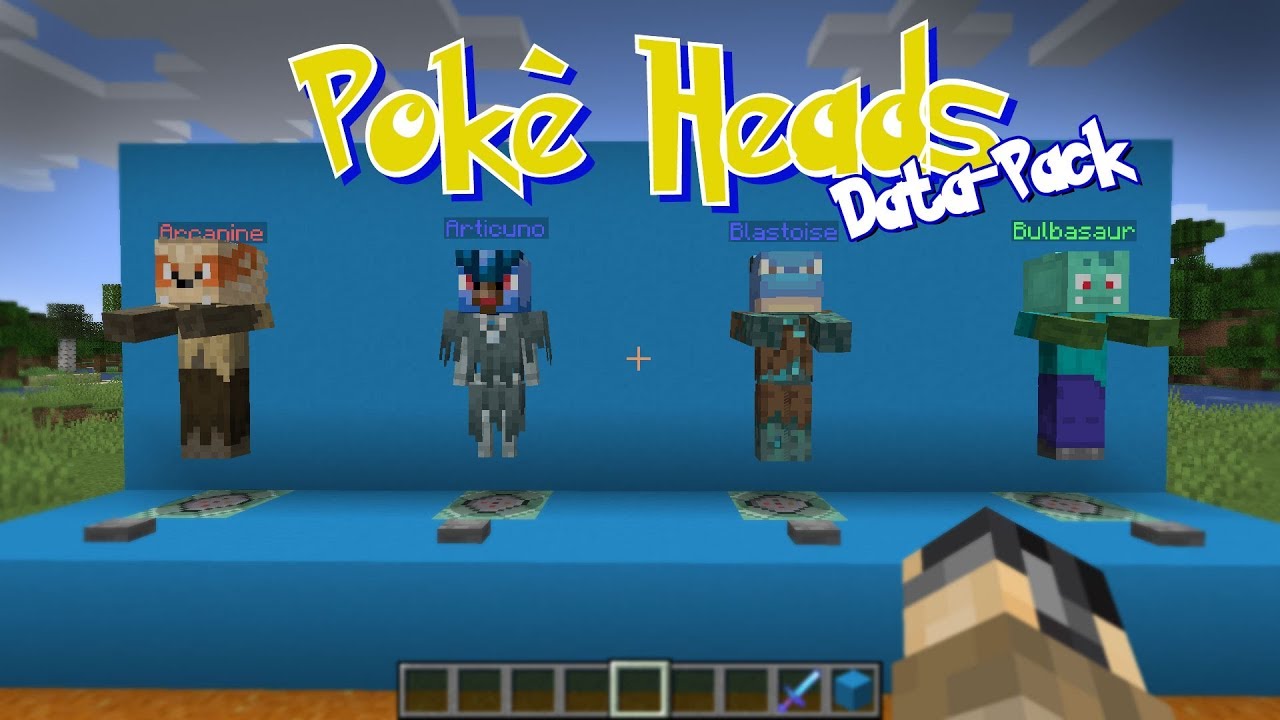 Minecraft Data pack 1.14 Poke Heads Pokemon heads on mobs YouTube