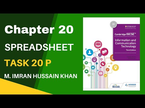 Task 20p O Level | IGCSE Code 0417  Hodder Book 3rd Edition Spreadsheets