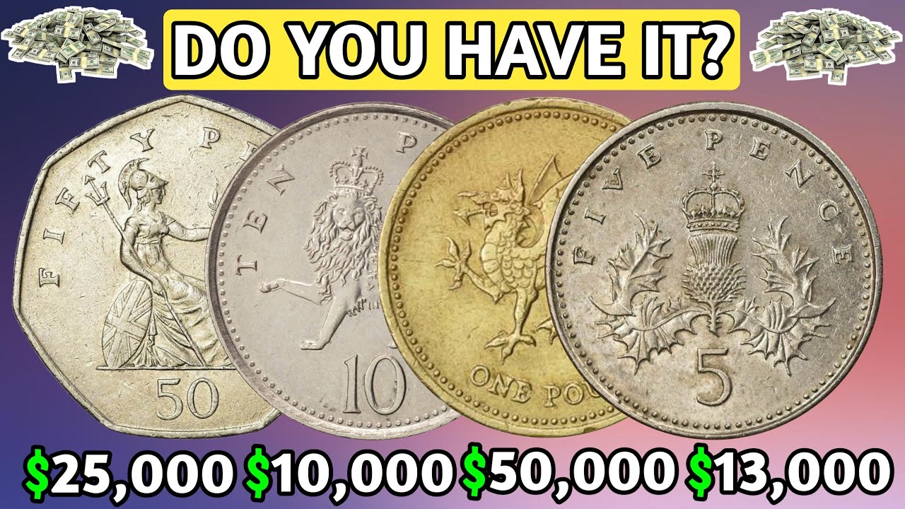 Top 4 Most Expensive & Ultra-Rare UK Coins – 5p, 10p, 50p and One Pound Dragon Coin Worth Big Money!