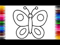 Easy and Cute butterfly drawing step by step for kids || Cute Colourful Butterfly drawing ||