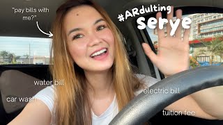 ARdulting: pay bills with me vlog 💸 water &amp; electric bill, tuition fee &amp; car wash 🧼