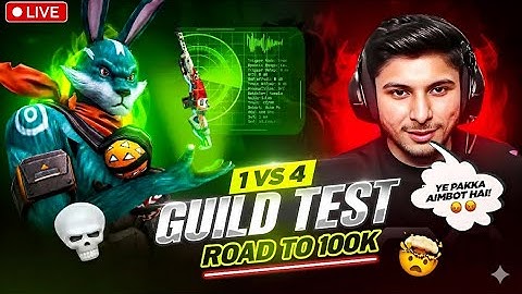FF LIVE TOP 1 GUILD TEST 1 VS 4 | ROAD TO 100K ON LIVE | LIVE GUILD TESTING#fflive #girllive #ffgirl