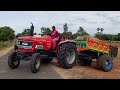 Mahindra 555 DI Sarpanch tractor | Village Girl Driving Tractor Trailer - JCB Machine in India