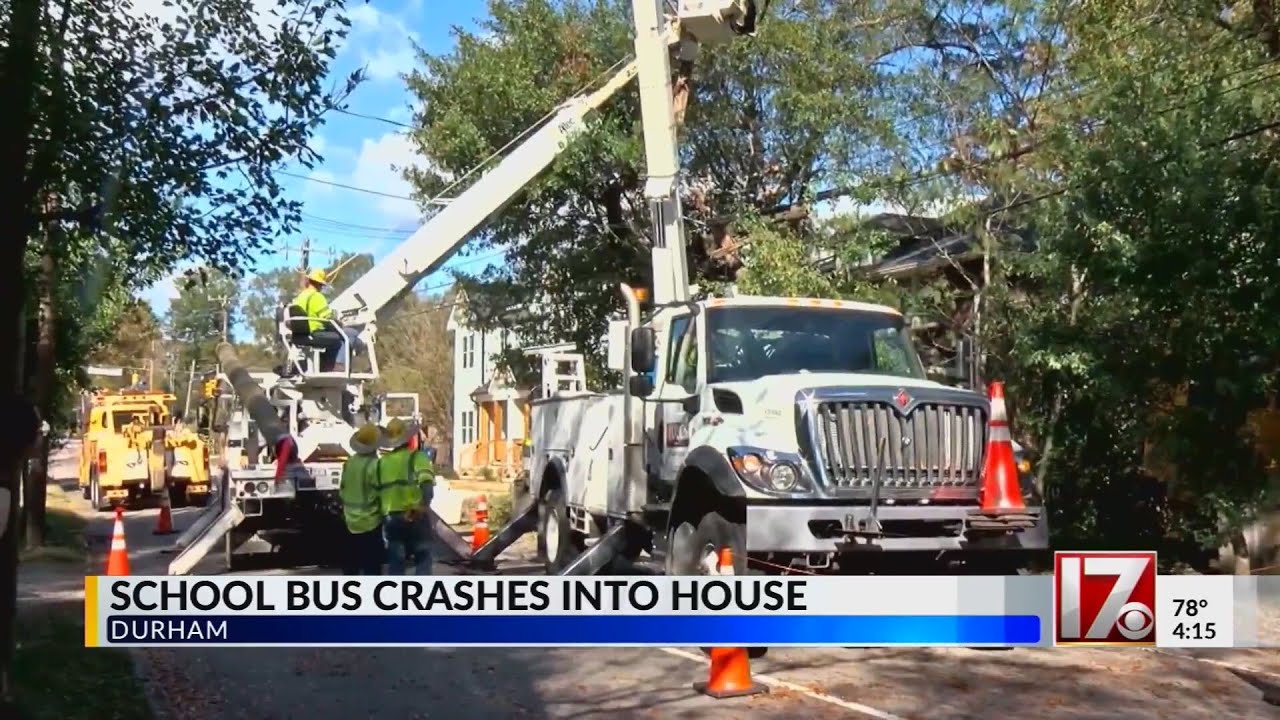School bus crashes into house - YouTube