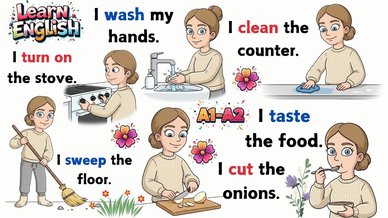 Speak English Every Day 🗣️ | Beginner English – Kitchen Routine