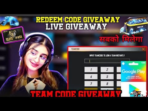 FREE FIRE LIVE GIVEAWAY CUSTOM ROOMS | FF LIVE REDEEM CODE GIVEAWAY| FF ...