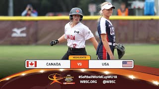 Highlights | Game 18 Canada vs USA | 2024 WBSC U-18 Women's Softball World Cup Group C