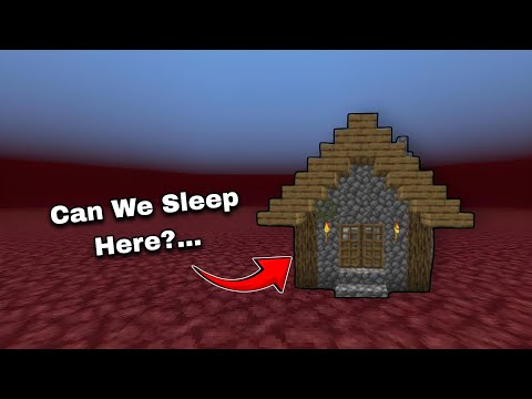 Can We Build a Wooden House in the Nether and Sleep in It? 🔥🏠 #MinecraftChallenge"