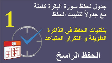جدول حفظ سورة البقرة كاملة - مع جدول لتثبيت الحفظ