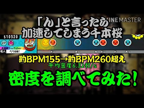 【密度調べ#56】｢ん｣と言ったら加速してしまう千本桜の密度を調べてみた！