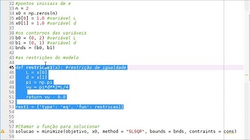 Python Aula 19 - Otimização de funções multivariáveis com restrição (Parte 2)