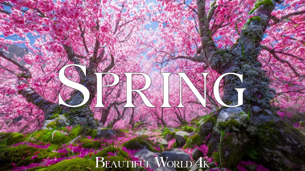 Colors of Springtime in 4K | Soothing Nature Scenery & Relaxing Piano Sounds
