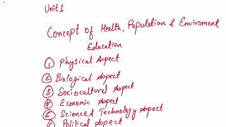 Concept of Health , Population and Environment Education | Unit 1 | Grade 10 EPH in Nepali Notes