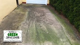 ASMR, Large Green Concrete Area Pressure Washed. (Extremely Satisfying) #asmr, #pressurewashing,