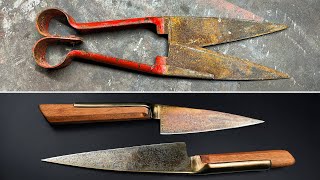 Gave New Life To Old Scissors! How Easy Is It To Make 2 Great Knives?