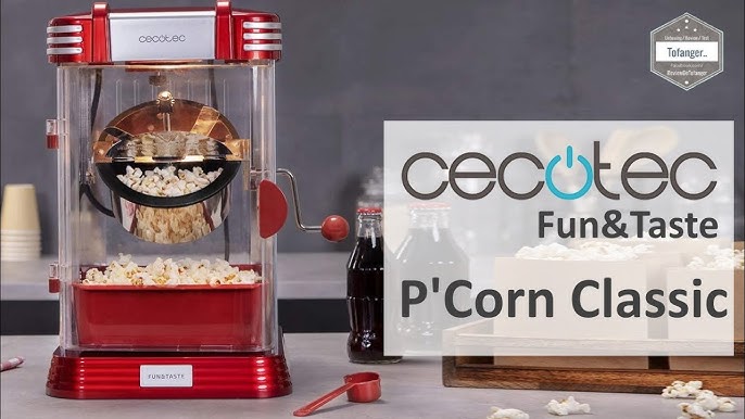 Máquina de Hacer Palomitas Fun&Taste P'Corn Easy con 1200 W, Tazón