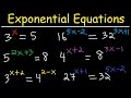 Solving Exponential Equations With Different Bases Using Logarithms - Algebra