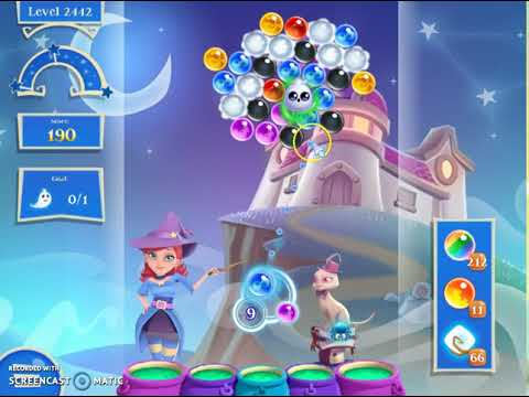Bubble Witch 2 Saga Level 2442 with no booster & 1 bubble left - YouTub...
