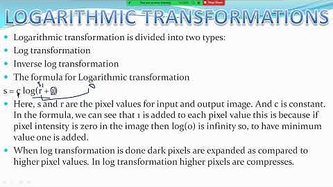 LOGARITHMIC TRANSFORMATION