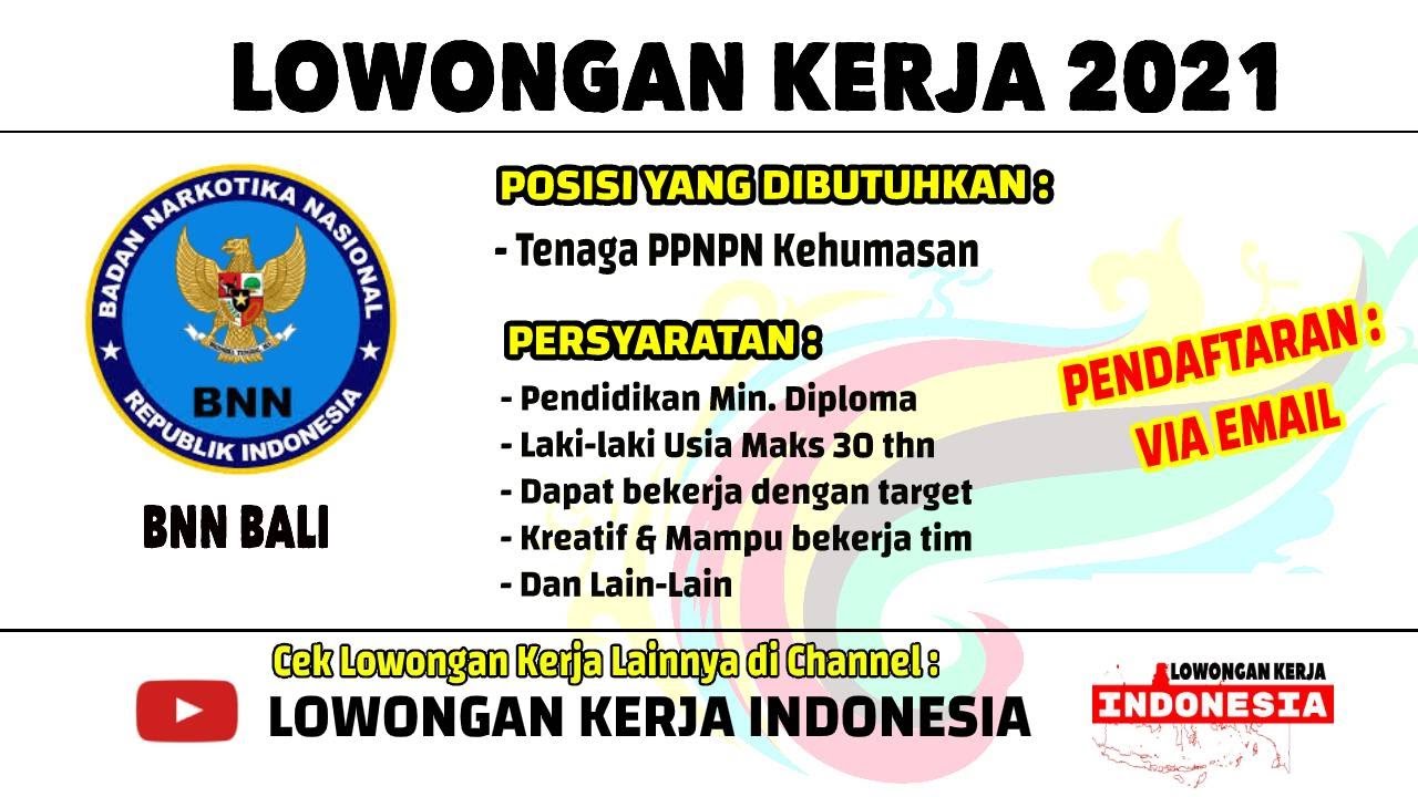 Rekrutmen Badan Narkotika Nasional Prov Bali Lowongan Kerja Maret 2021 Loker Bali 2021 Youtube