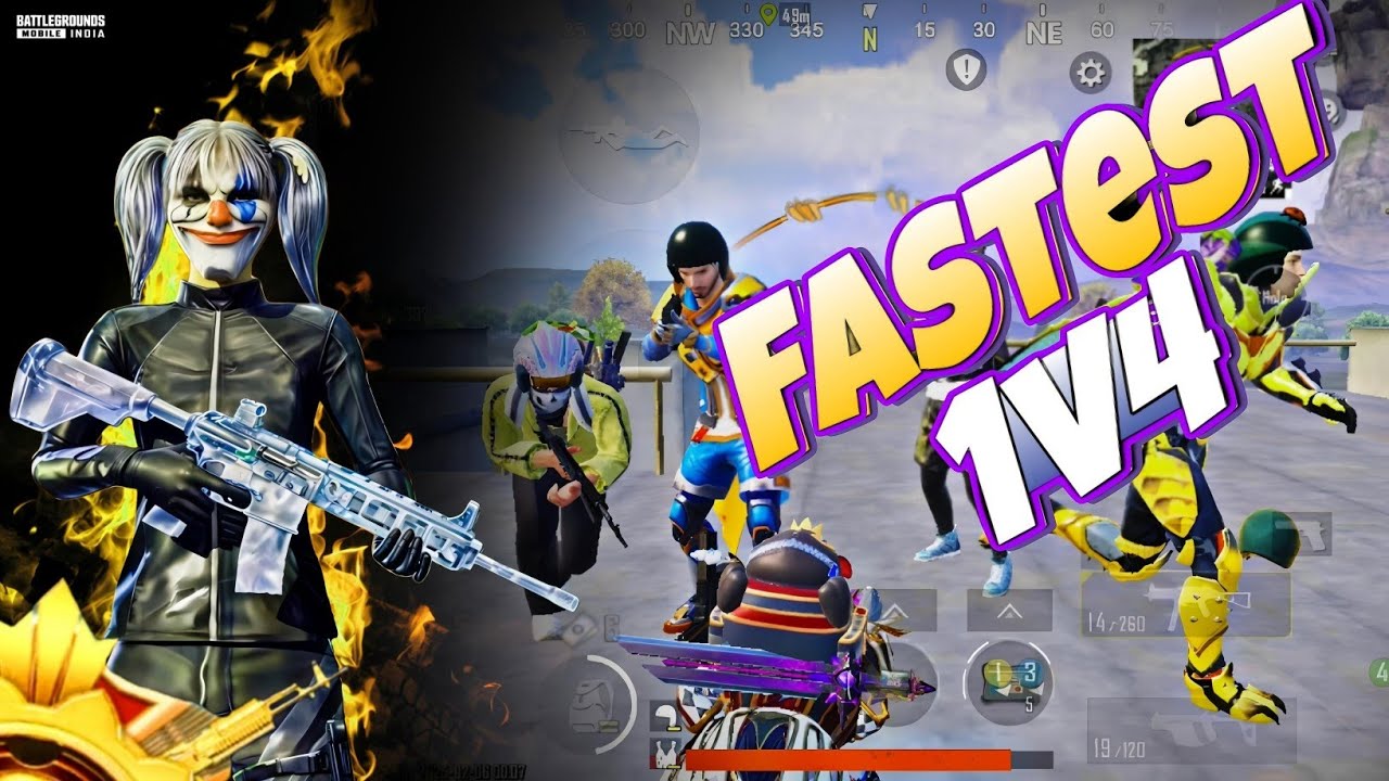 Fastest 1v4 Clutches 💀💀 | Bgmi Gameplay | 5 Finger Claw | Like and ...