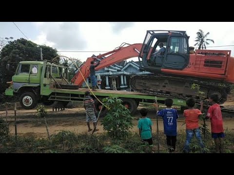 Cara Menaikan Excavator Ke Self Loader ‼️
